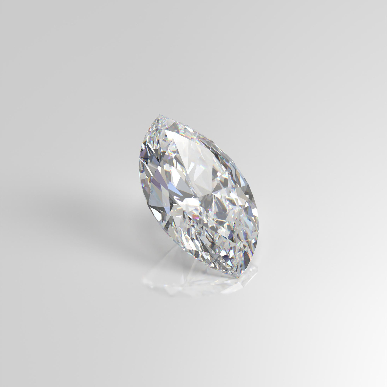 en navettslipad diamant mot en grå bakgrund